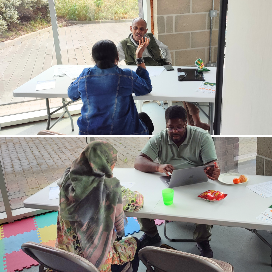 Fitter Finance team, Kemar and Mustafa lead one-to-one sessions at the networking event